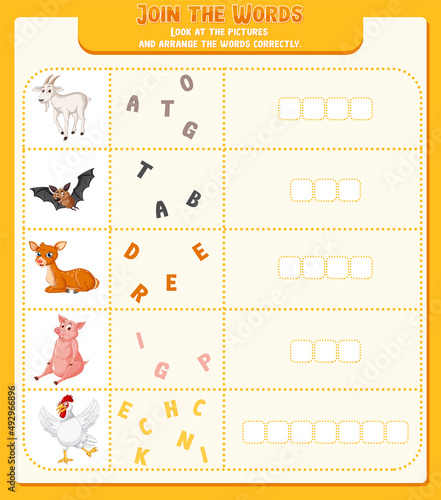 Arrange the letters in order with pictures