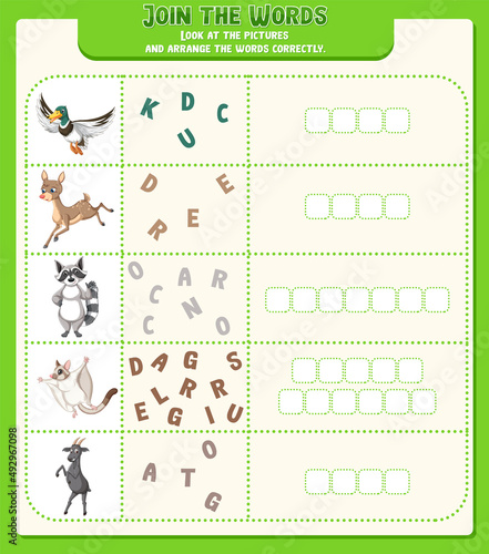 Arrange the letters in order with pictures