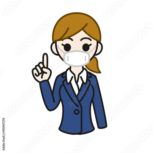 マスクをしたビジネスウーマン_2