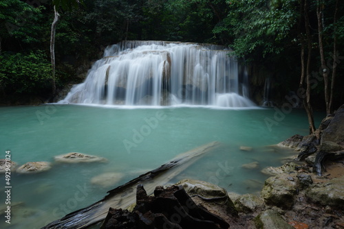 Waterfall  Erawan national park  Kanchanaburi province  Thailand.