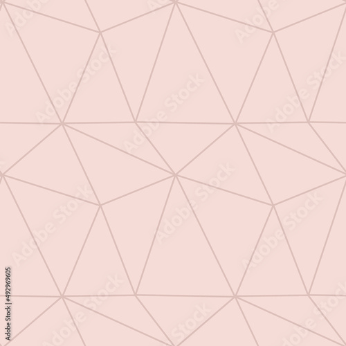 modern mosaic seamless pattern with pastel color abstract triangles and thin lines