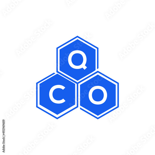 QCO letter logo design on black background. QCO creative initials letter logo concept. QCO letter design.