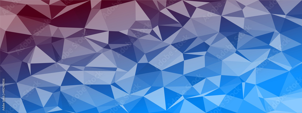 Fototapeta premium low poly abstract modern background. bright colors chaotic triangles of variable size and rotation. Minimalist layout for business card landing page wallpaper website brochure. Trendy vector eps10