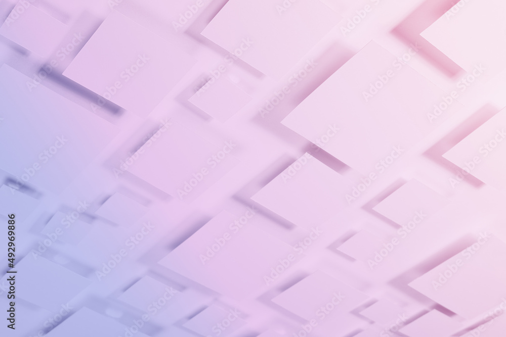 Abstract geometric background with rhombuses in saturated gradient trendy colors - very peri, pink with shadows as diagonal pattern, top view. Bright modern backdrop in minimal style. Abstract geometric background with rhombuses in saturated gradient trendy colors - very peri, pink with shadows as diagonal pattern, top view. Bright modern backdrop in minimal style.