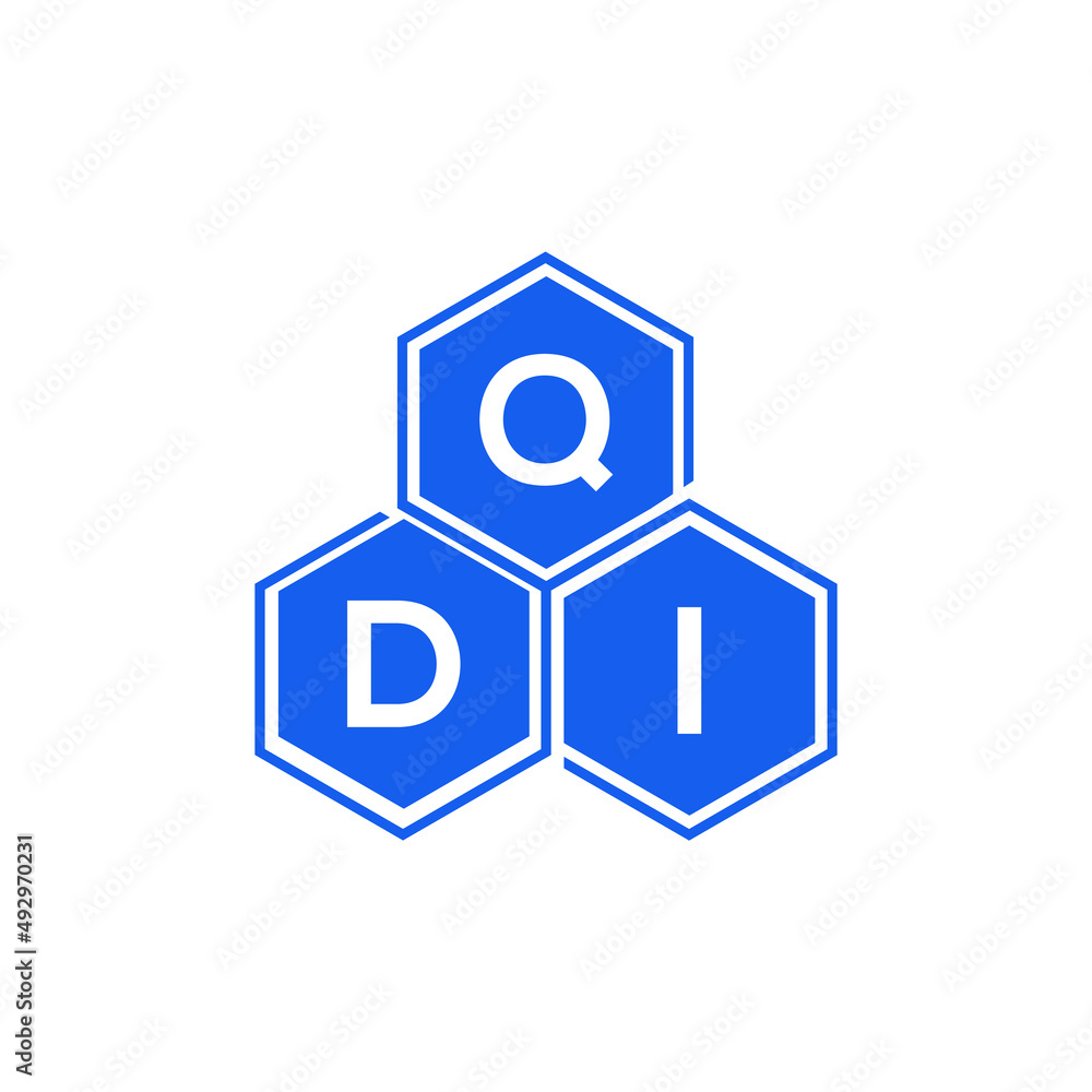 Obraz premium QDI letter logo design on black background. QDI creative initials letter logo concept. QDI letter design.
