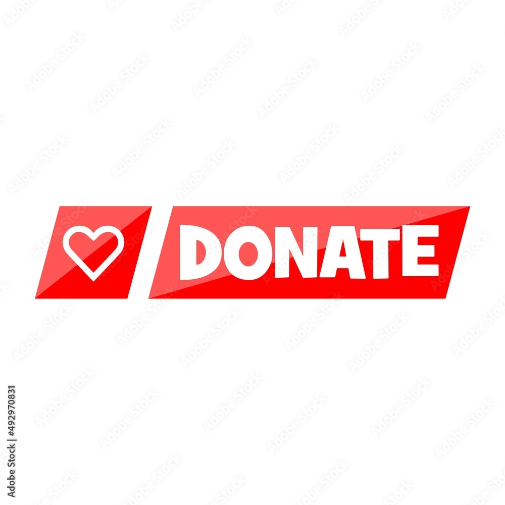 Red Donation icon isolated on white background Red Donation icon isolated on white background