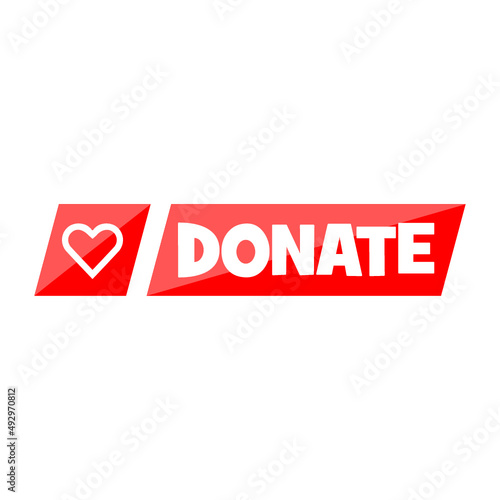 Red Donation icon isolated on white background