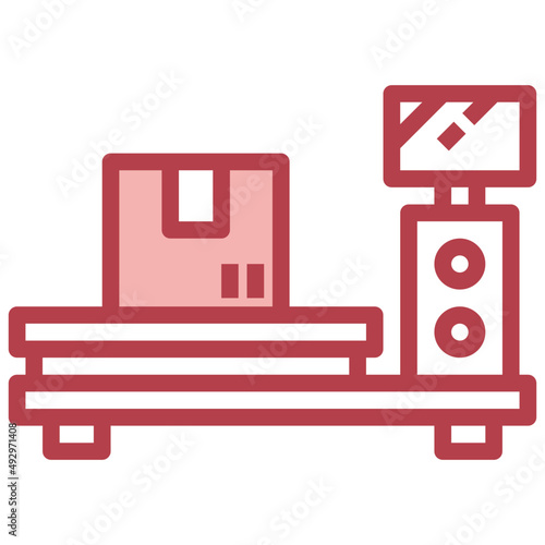 weighing red line icon,linear,outline,graphic,illustration