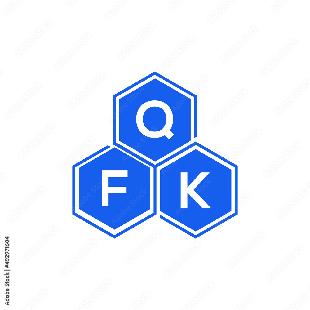 QFK letter logo design on black background. QFK  creative initials letter logo concept. QFK letter design.