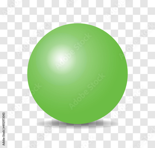 Green ball sphere isolated on transparent background.