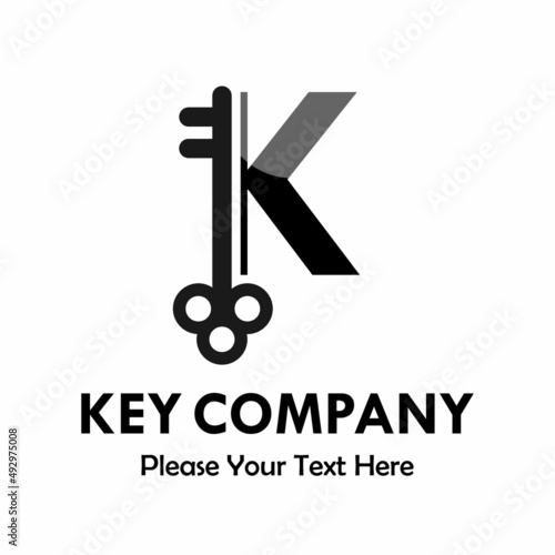 letter k with key logo template illustration. you can change the color. suitable for key company