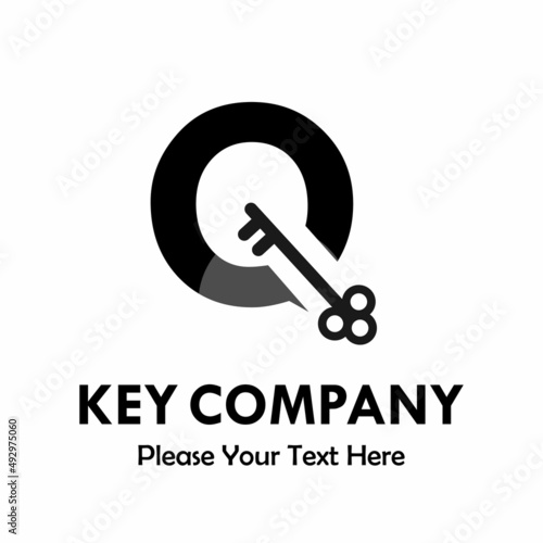 letter q with key logo template illustration. you can change the color. suitable for key company