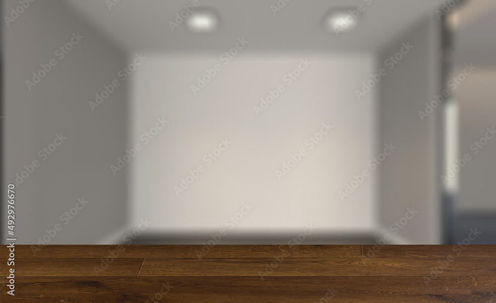 Fototapeta premium Modern office Cabinet. 3D rendering. Meeting room. Background with empty table. Flooring.