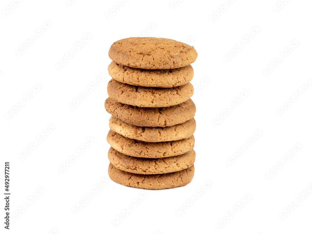 A stack of cookies on a white background, isolate A stack of cookies on a white background, isolate