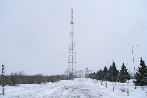 TV station, winter snowfall, Volgograd, russia, winter landscapes, 