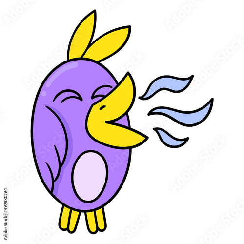 birds are chirping singing, doodle icon image kawaii