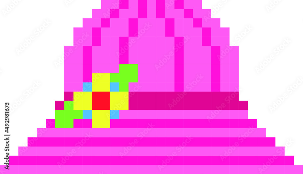 Fototapeta premium hat pixel art vector illustration. hat image or clip art.