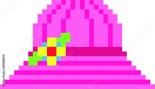 hat pixel art vector illustration. hat image or clip art.