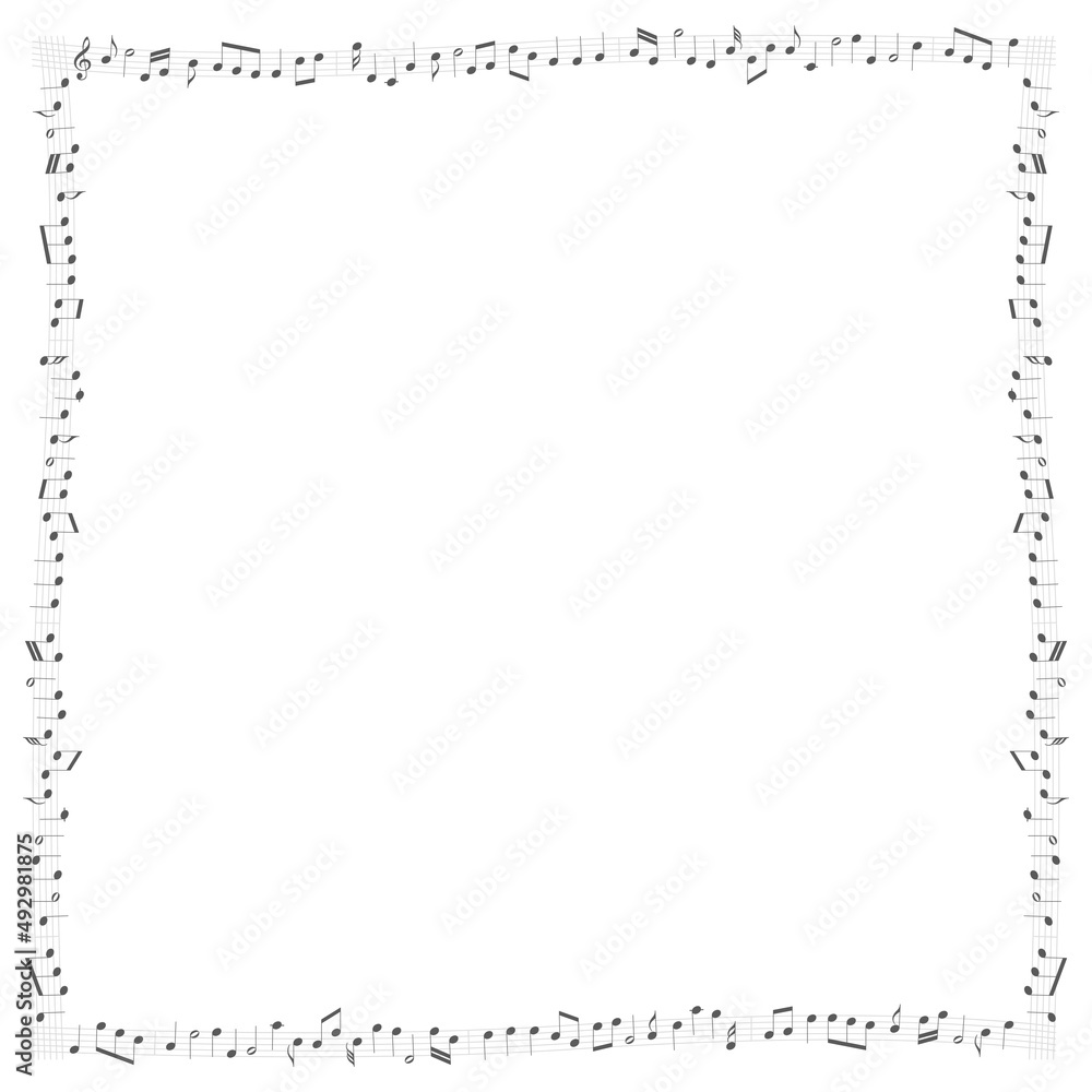 Obraz premium モノトーンな五線譜の飾り枠