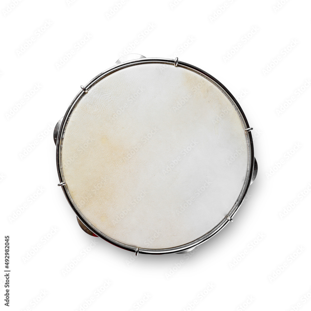 Brazilian tambourine isolated on white background Stock Photo