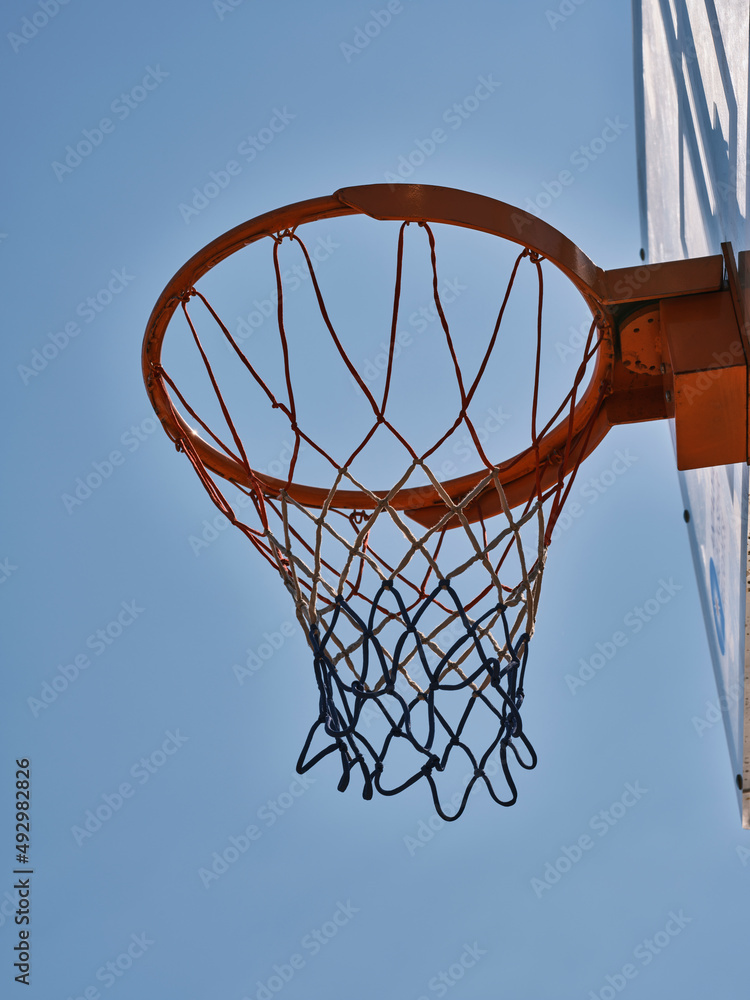 basketball hoop and blue sky