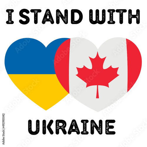 i stand with ukraine heart flag and canada heart flag