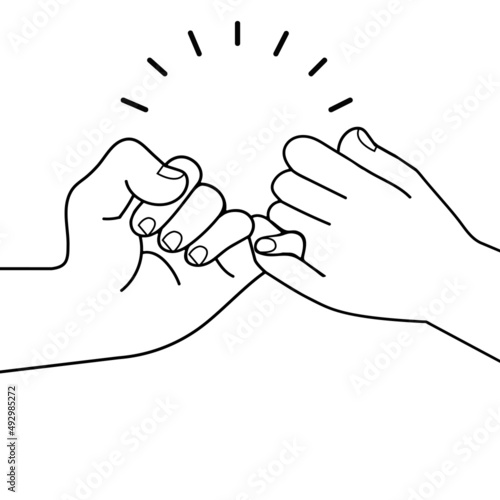 hands making  promise vector sign