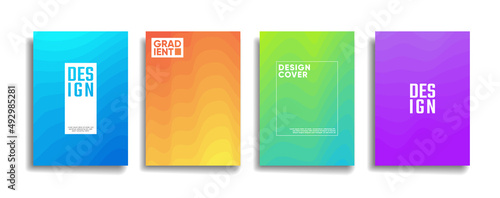 modern bright gradient color abstract line pattern background cover design. blue violet red orange green poster vector cover template.