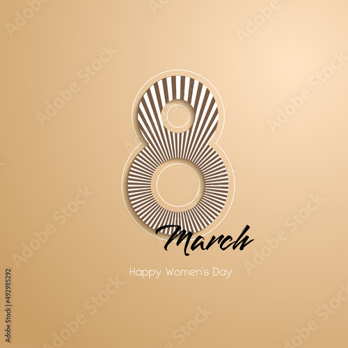 Postcard congratulations on March 8 on a beige background