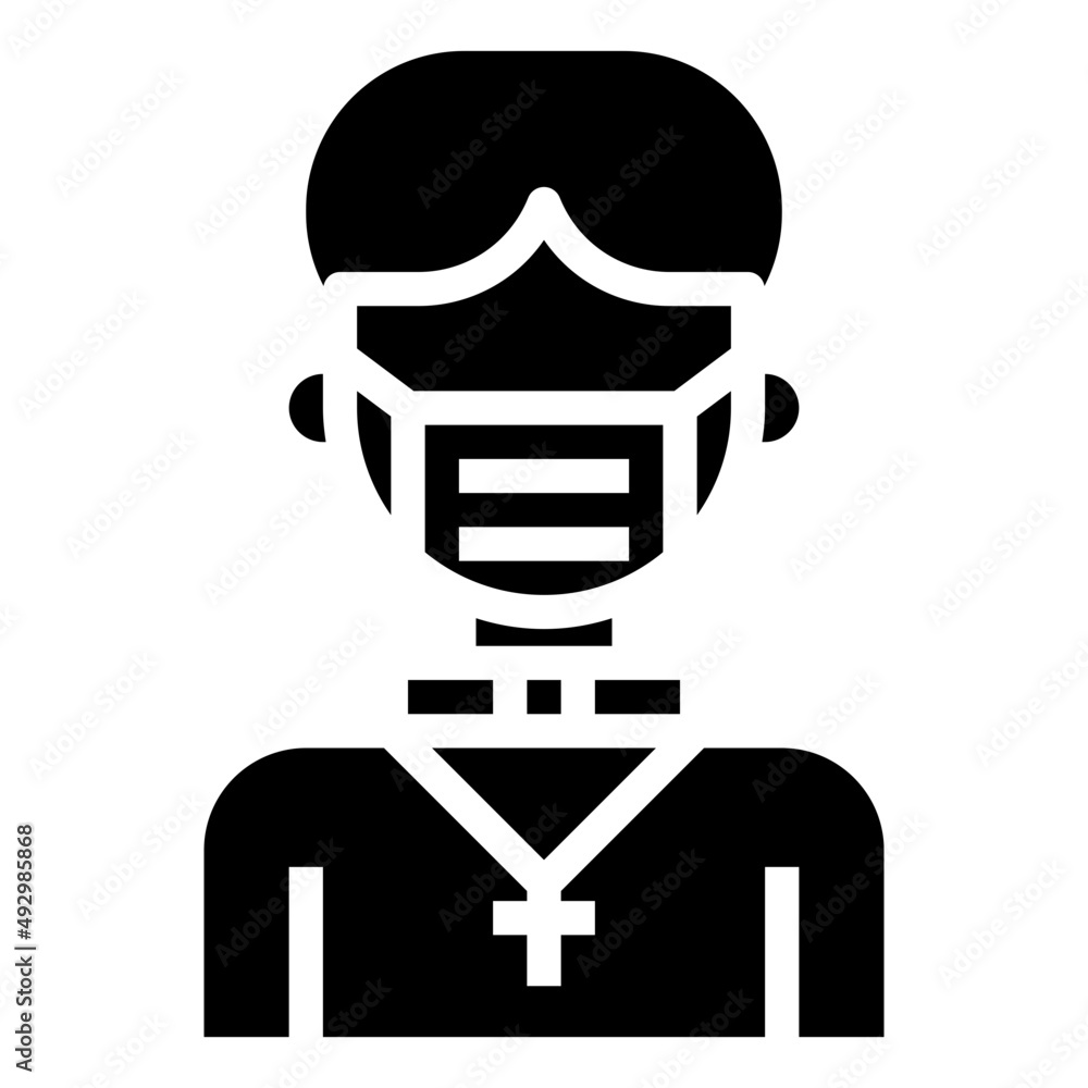 PRIEST glyph icon,linear,outline,graphic,illustration