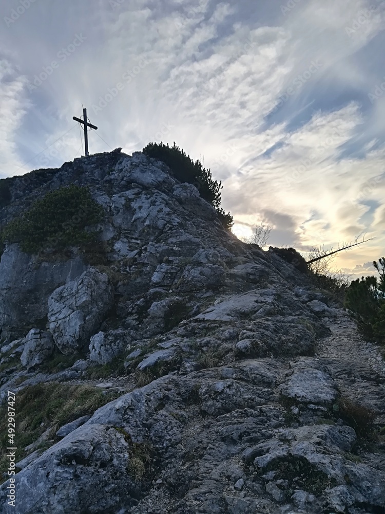 Fototapeta premium Mehrere Gipfel in den bayerischen Voralpen. 