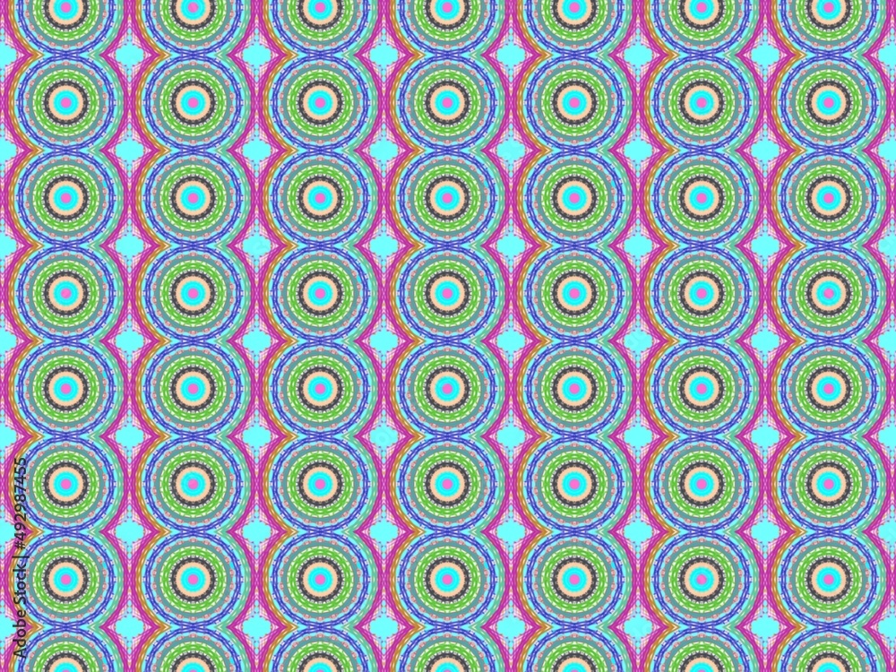 circle pattern Blue texture mixed color as fabric background