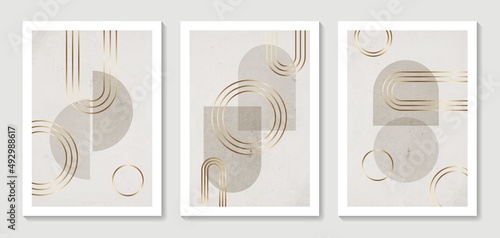 Abstract gold art background vector. Modern block color art wallpaper. Geometric style. Cubism backgrounds. Good for home deco, wall art, poster, invite and cover.