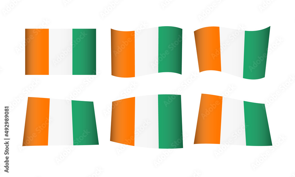 Ivory Coast Flag Set Cote Divoire Flags Republic National Symbol