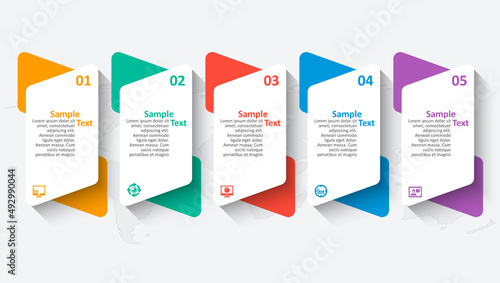 Abstract 3D Paper Infographics. Business template .Vector illustration