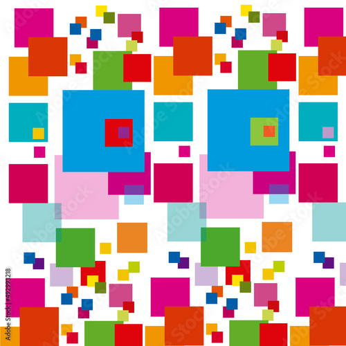 Fondo geométrico con cuadrados de colores.	2