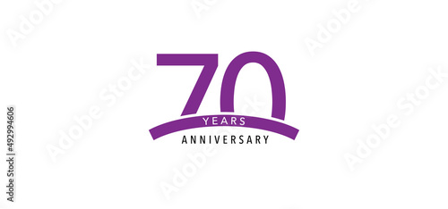 70 years anniversary vector icon, logo. Design element with graphic sign