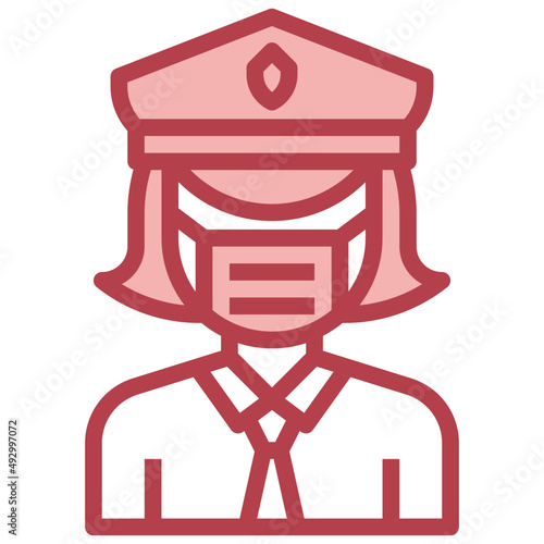 POLICE red line icon,linear,outline,graphic,illustration