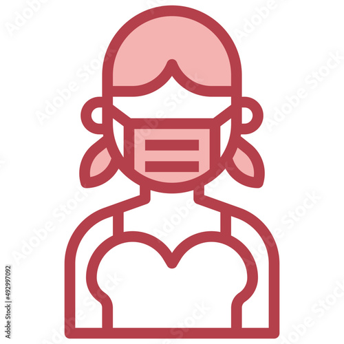 TEENAGER red line icon,linear,outline,graphic,illustration
