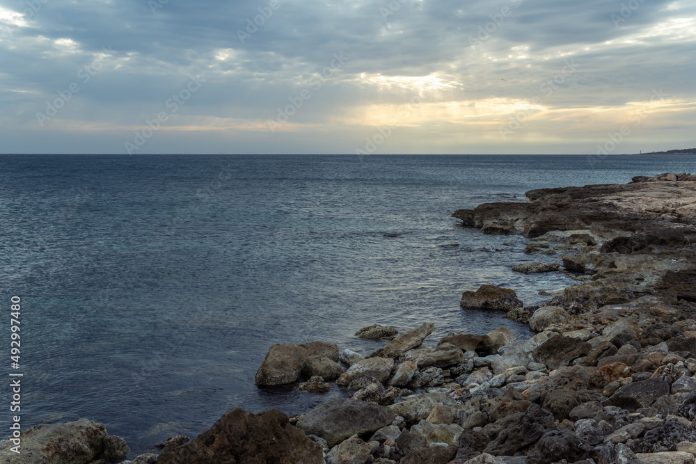 Landscape of the rocky coast of the island of Mallorca Landscape of the rocky coast of the island of Mallorca