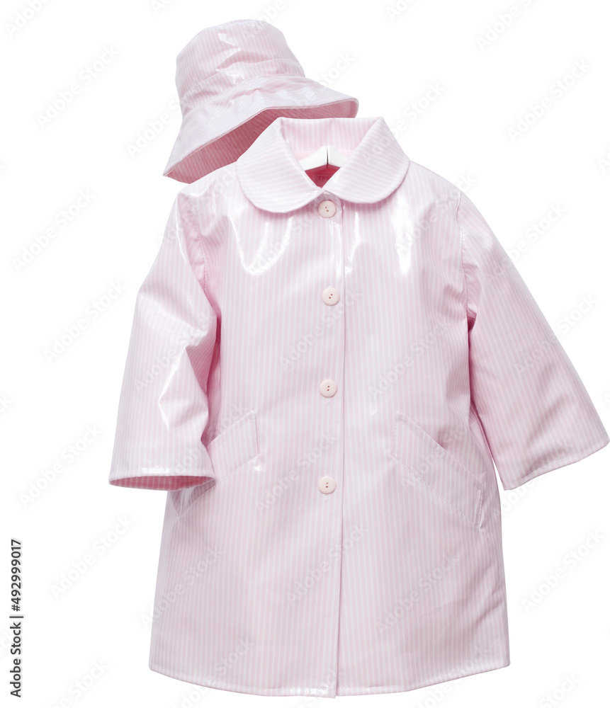 Chubasquero rosa de niña para lluvia con capucha. Girl's pink raincoat with  hood. Stock 写真 | Adobe Stock