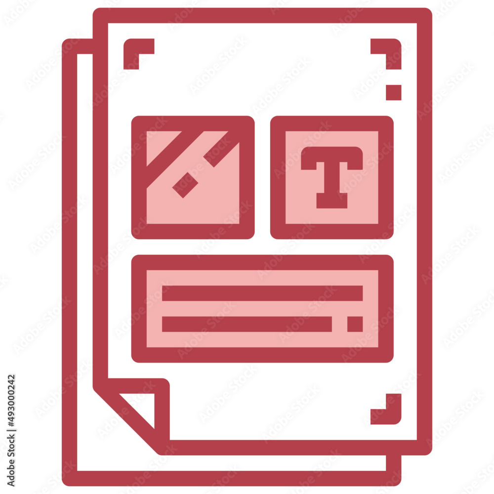 LAYOUT red line icon,linear,outline,graphic,illustration LAYOUT red line icon,linear,outline,graphic,illustration