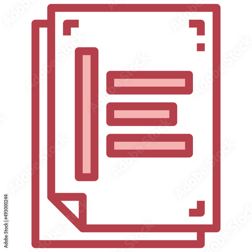 LEFT ALIGNMENT red line icon,linear,outline,graphic,illustration