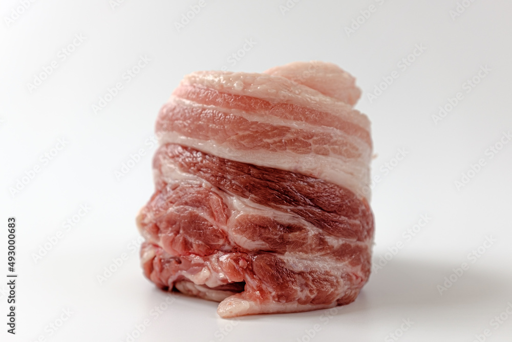 pork belly on a white background pork belly on a white background