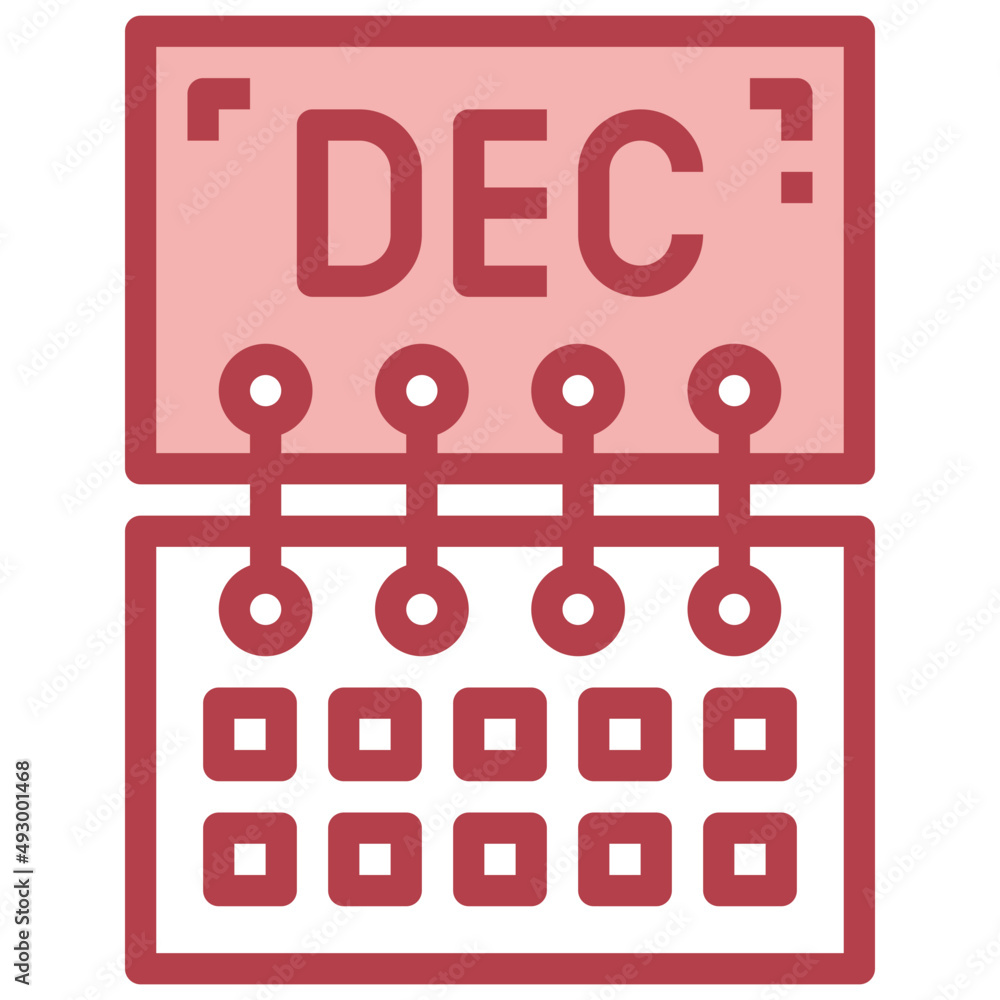 DECEMBER red line icon,linear,outline,graphic,illustration DECEMBER red line icon,linear,outline,graphic,illustration