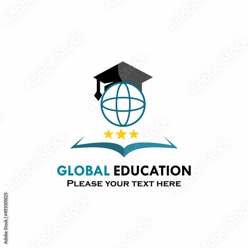 Global education logo template illustration. suitable for education