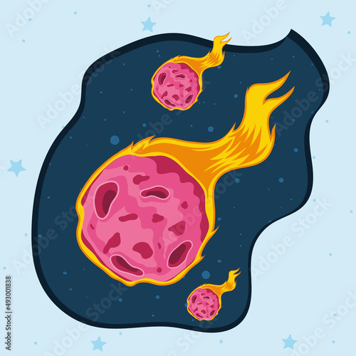 space meteorites onfire