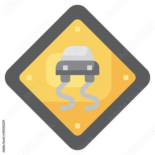 SLIPPERY flat icon,linear,outline,graphic,illustration