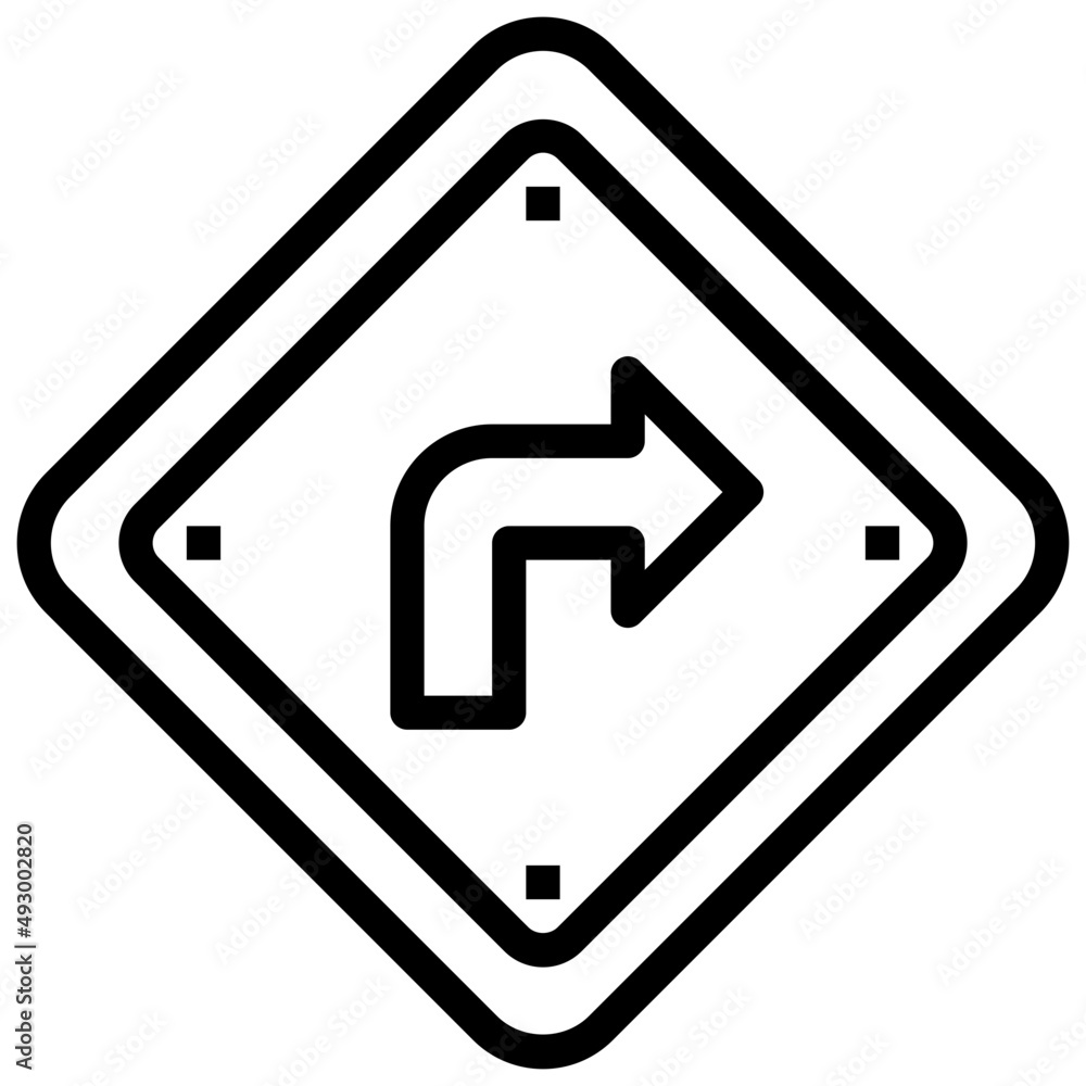 RIGHT TURN line icon,linear,outline,graphic,illustration RIGHT TURN line icon,linear,outline,graphic,illustration