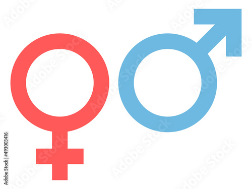 Symbole Weiblich & Männlich Rot Blau